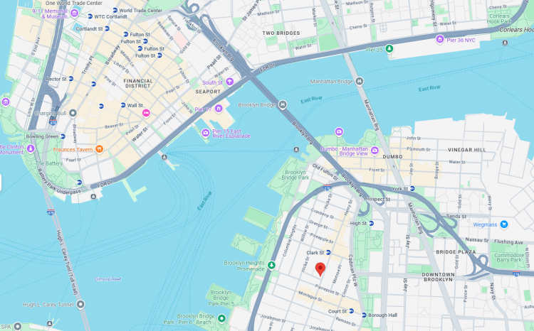 Helene Severine Lassen og Louise Adele Cuinet bodde sammen i 152 Henry Street i Brooklyn, New York. Google Maps.