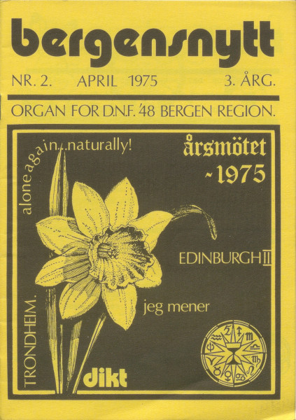 Forside av Bergensnytt nr. 2 april 1975.