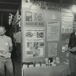 Jens T. Olsen og Stein Rusnes under kirkedagene i Trondheim i 1982. Foto: arkivet til ÅK.