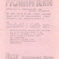 Forside av Homintern, april/mai-utgaven 1978.