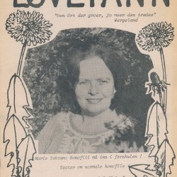 Forside av det første nummeret av Løvetann, som kom ut i oktober 1977.